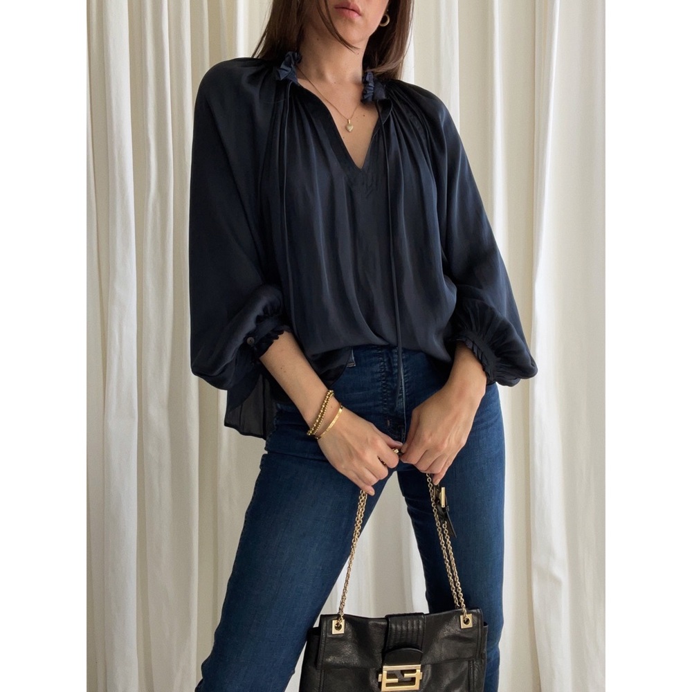 ANISTON BLOUSE — In Navy - Picture 7 of 9